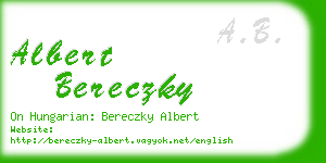 albert bereczky business card